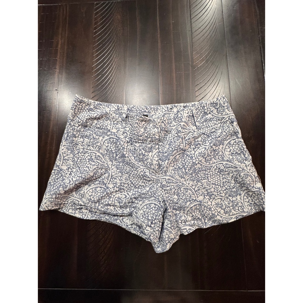Ann Taylor Blue White Paisley Cotton Shorts Womens Size 10 Summer Casual